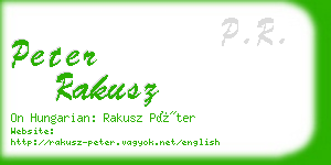 peter rakusz business card